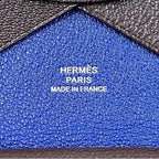 Hermes Bifold Wallet Calvi Duo Brown Blue Coin Purse — view 2