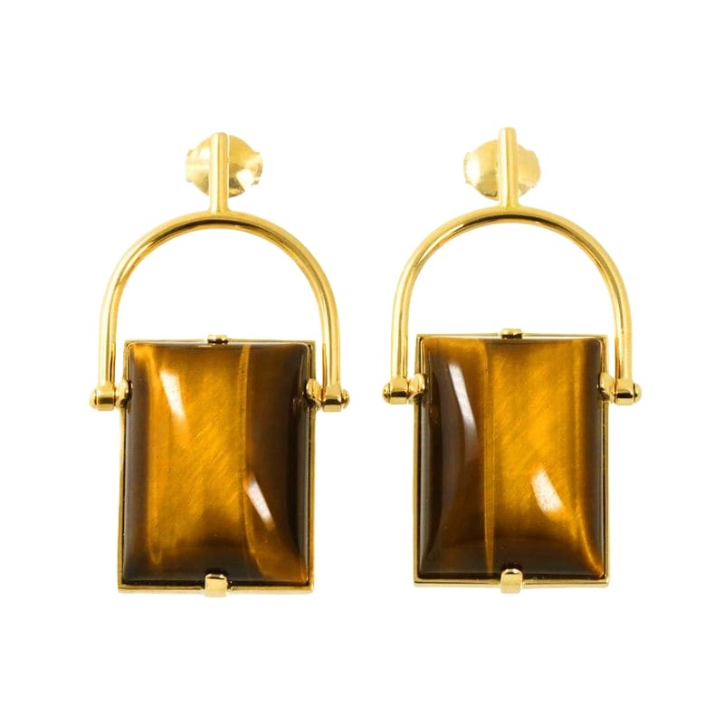 Louis Vuitton Taiga Earrings 18K YG Yellow Gold 750 Pierced — view 2