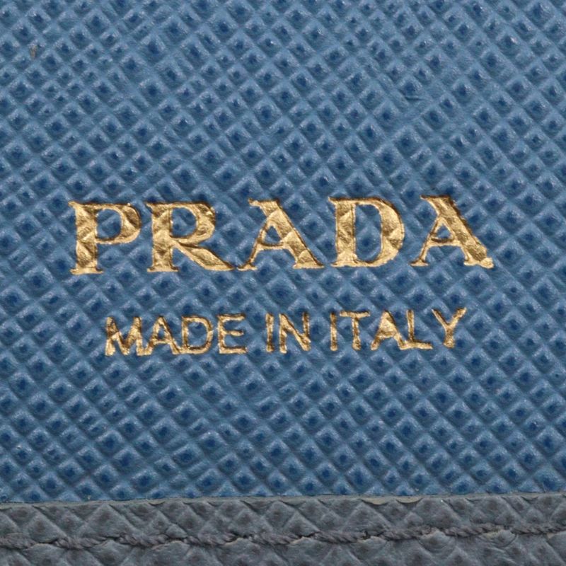 Prada Saffiano Astrale Light Blue Fold Wallet — view 9