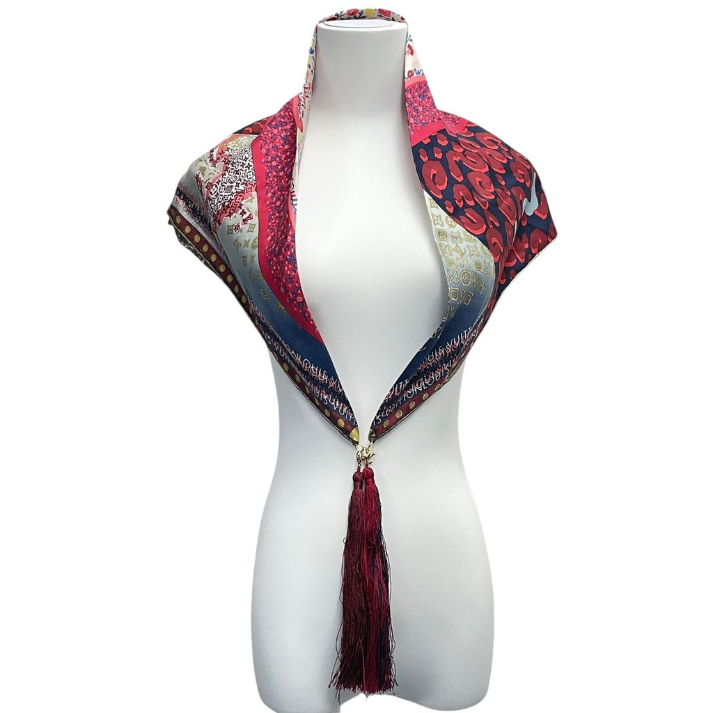 Louis Vuitton Scarf Silk Carre Bonbon Karakoram Red — view 2