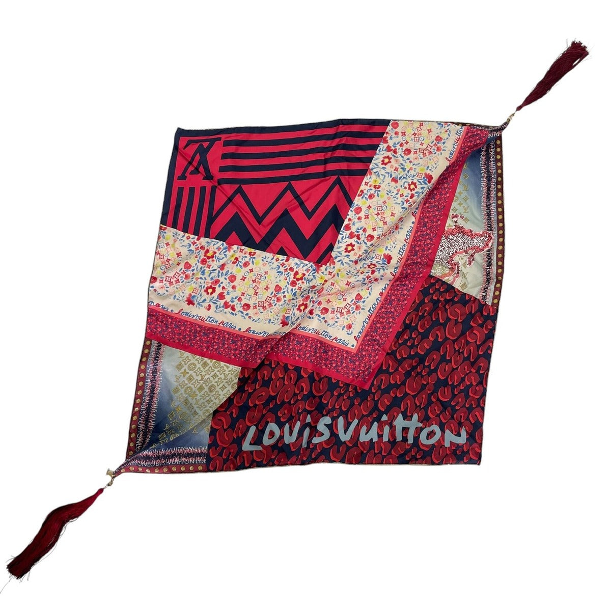 Louis Vuitton Scarf Silk Carre Bonbon Karakoram Red — view 3