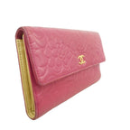 Chanel Trifold Wallet Camellia Lambskin Pink Gold — view 2