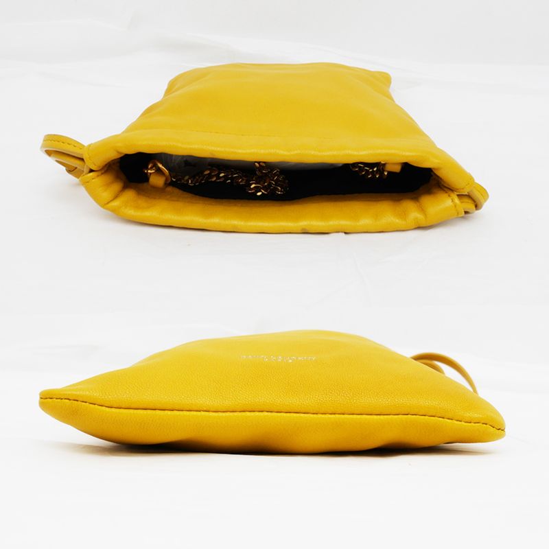 Saint Laurent Drawstring Mini Chain Shoulder Bag Yellow — view 5