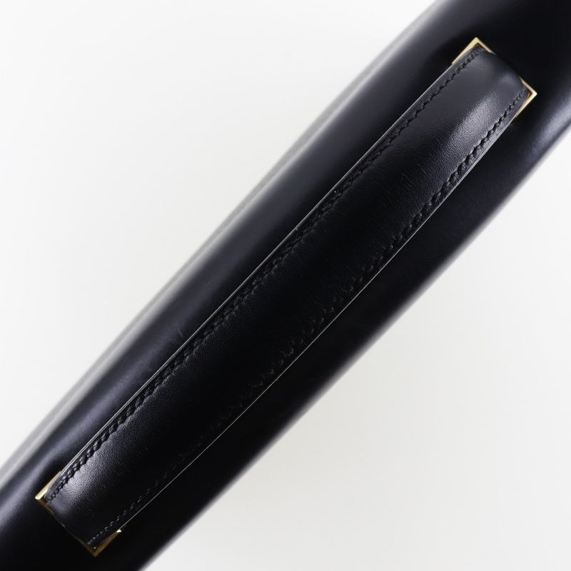 Hermes Danube 38 Briefcase 6 Z Calf Black Gold Hardware V Business Bag — view 5