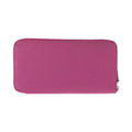 Hermes Azap Long Silk in Rose Tyrian Pink Silver Veau Round Coin Purse