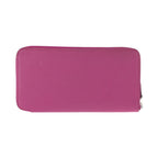 Hermes Azap Long Silk in Rose Tyrian Pink Silver Veau Round Coin Purse
