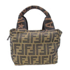 Fendi Vintage Zucca Pattern Mini Handbag FF Logo All Purse Brown