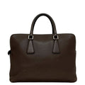 Prada Business Document Brown Briefcase Leather