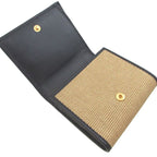 Gucci Horsebit Canvas Leather Beige Navy Blue Bifold Wallet 0437 — view 4