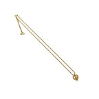 Dior Christian Logo Heart Motif Rhinestone Chain Necklace Pendant Gold — view 5