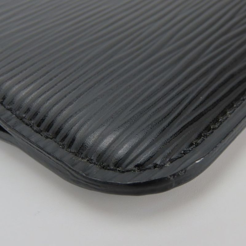 Louis Vuitton Coin Case Pochette Cles Epi Leather Noir Black Silver — view 4