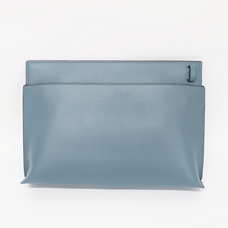 Loewe T Pouch Shoulder Bag Anagram Light Blue Gold Hardware — view 4