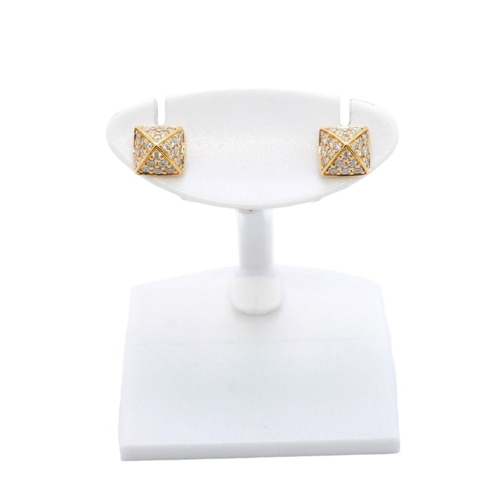 Hermes Earrings Cour de 18k Pink Gold Diamond — view 2