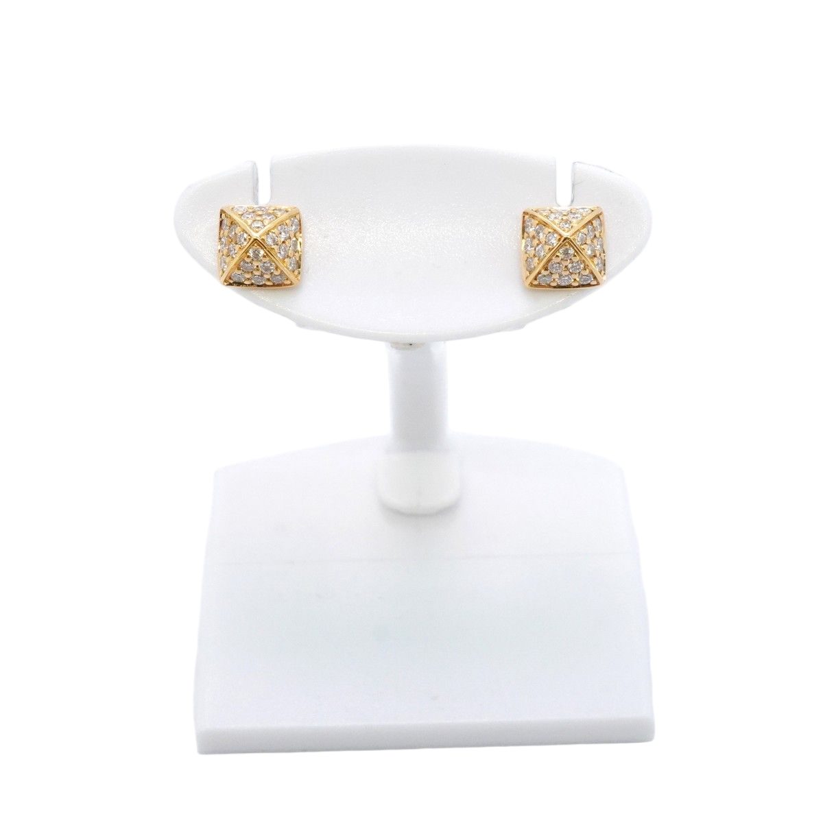 Hermes Earrings Cour de 18k Pink Gold Diamond — view 2
