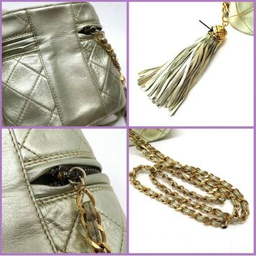 Chanel Chain Vanity Handbag Lambskin Metallic Gold 7 Digits — view 7