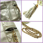 Chanel Chain Vanity Handbag Lambskin Metallic Gold 7 Digits — view 7