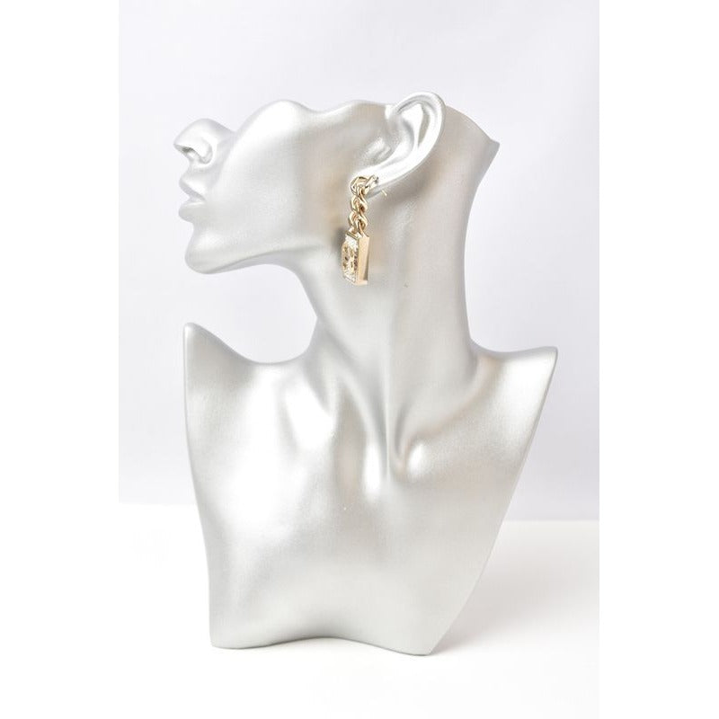 Chanel Swing Earrings CC Mark Coco Rhinestone Chien Pan — view 2