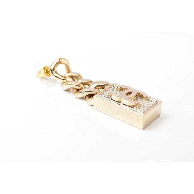 Chanel Swing Earrings CC Mark Coco Rhinestone Chien Pan — view 3