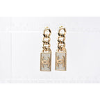 Chanel Swing Earrings CC Mark Coco Rhinestone Chien Pan — view 6