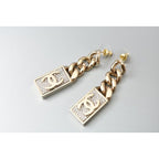 Chanel Swing Earrings CC Mark Coco Rhinestone Chien Pan — view 7