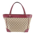 Gucci GG Canvas Mayfair Ribbon Leather Tote Shoulder