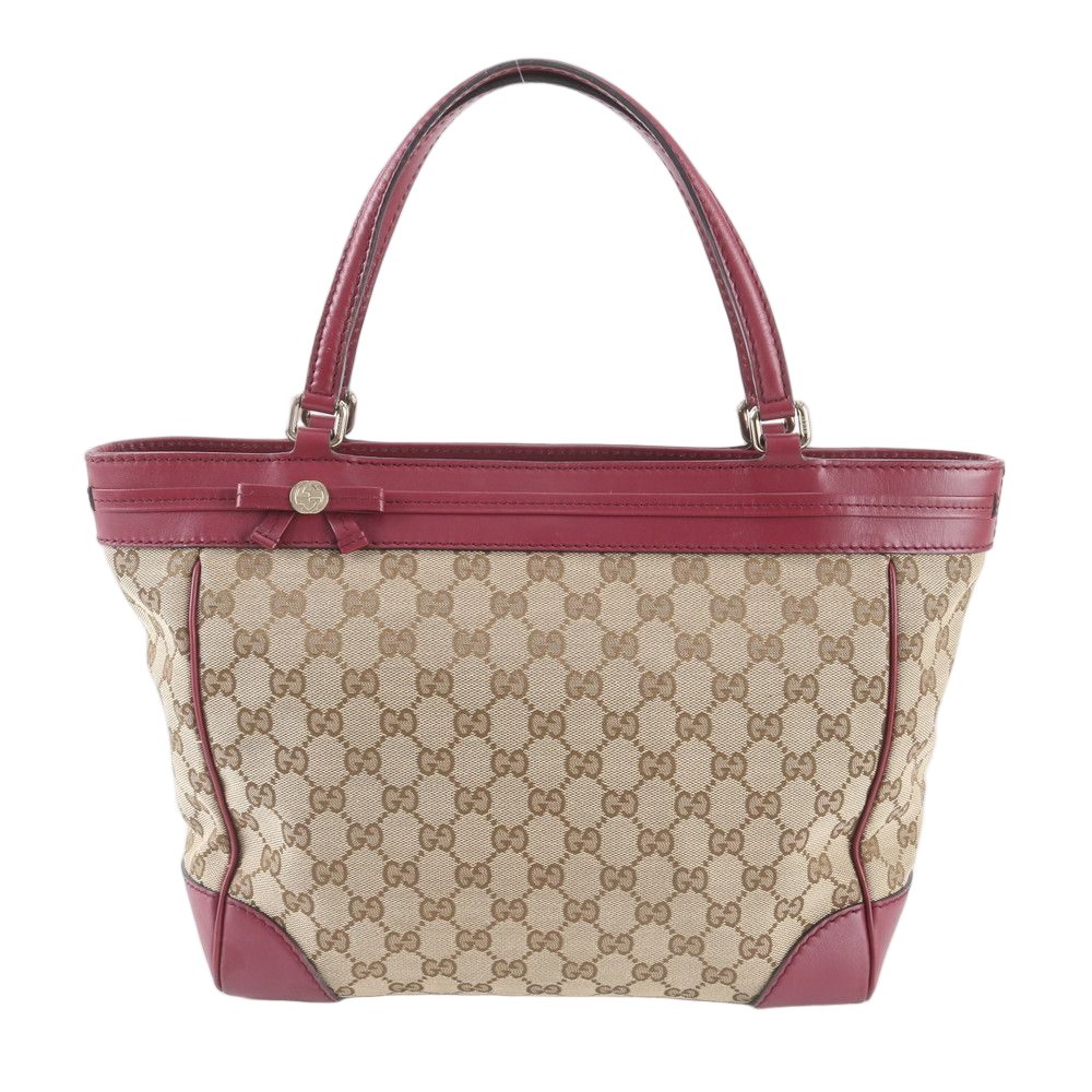 Gucci GG Canvas Mayfair Ribbon Leather Tote Shoulder