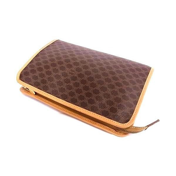 Celine Clutch Bag Macadam Pattern M12 Brown Leather — view 3