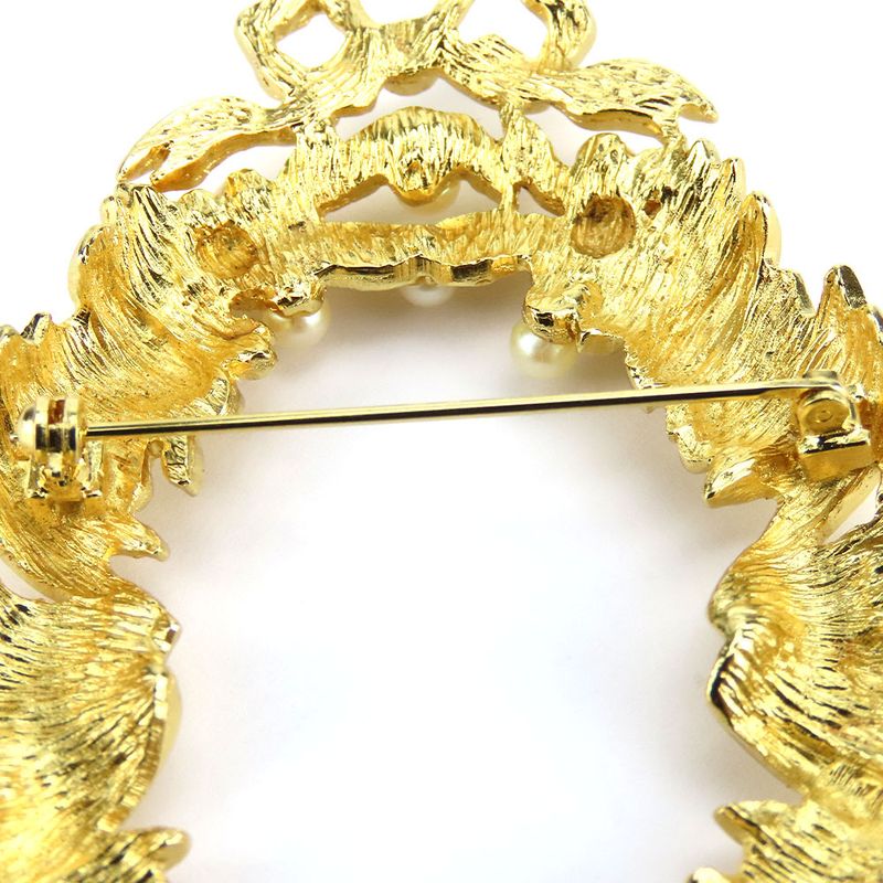 Christian Dior Brooch Metal Gold Wreath Plated Accessories — view 9