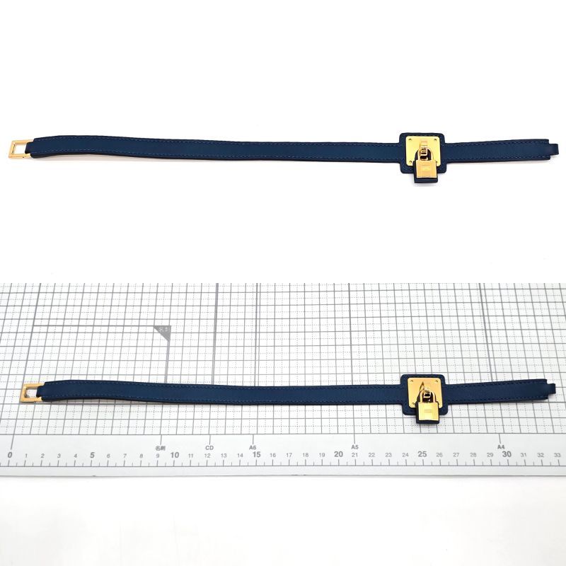 Hermes Auchelie Dubretour Leather Bracelet Double Winding T2 155 cm — view 4