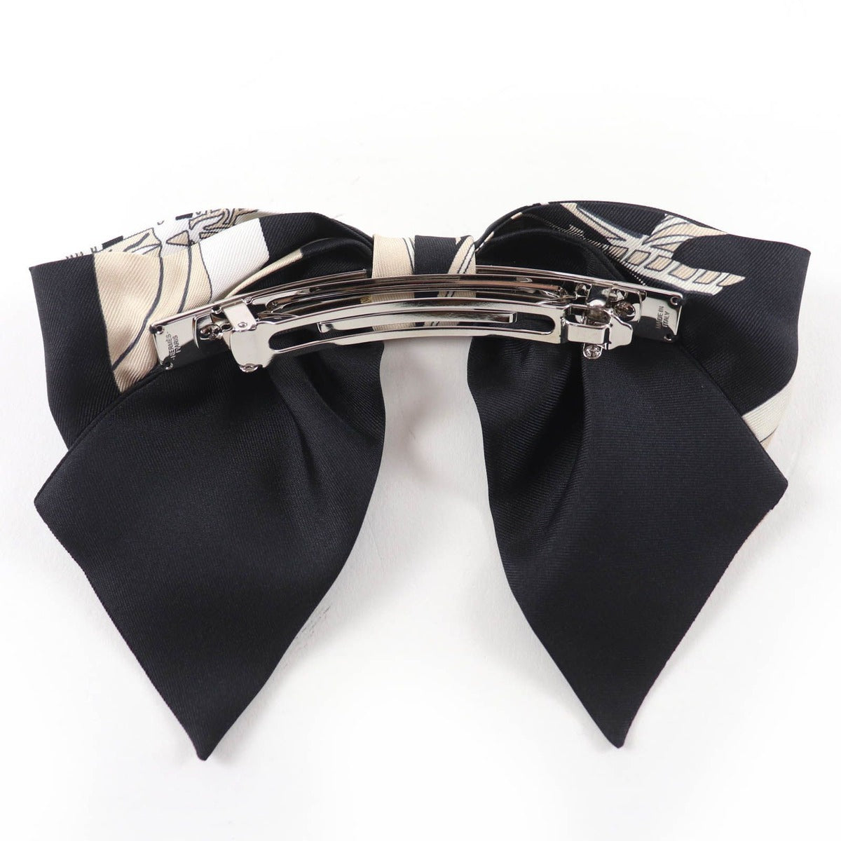 Hermes Grenelle Exlibris Barrette Silk Ribbon Hair — view 3
