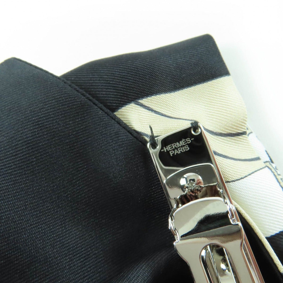 Hermes Grenelle Exlibris Barrette Silk Ribbon Hair — view 5