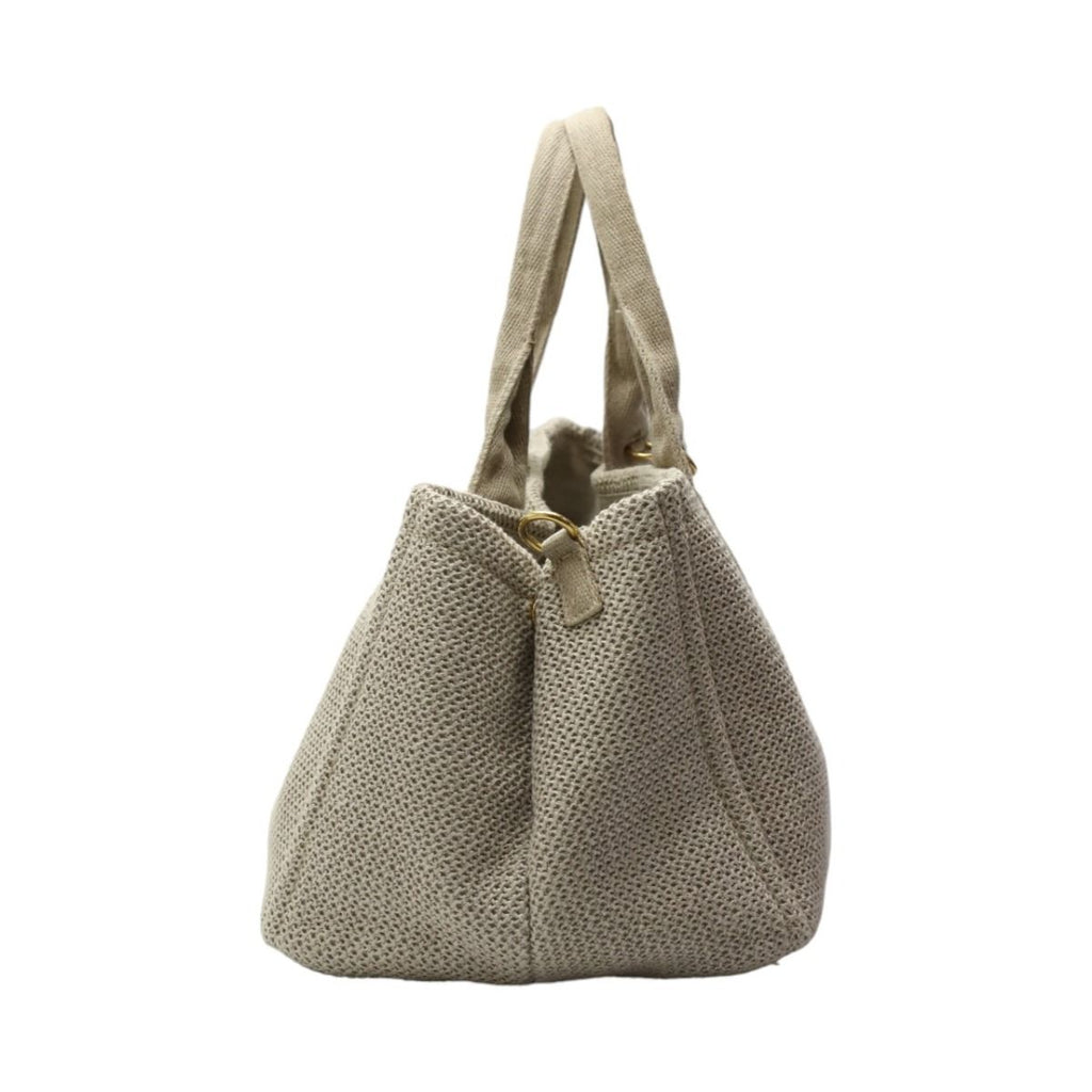 Prada Canvas 2-Way Bag Canapa Tote Beige — view 4