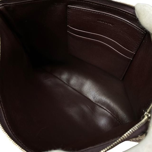 Celine Clutch Pochette Second Bag Check Dark Brown Bicolor — view 7