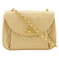 Chanel Chain Shoulder Quilted Lambskin Beige Bag