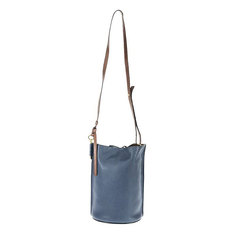 Loewe Gate Bucket Leather Shoulder Bag Navy