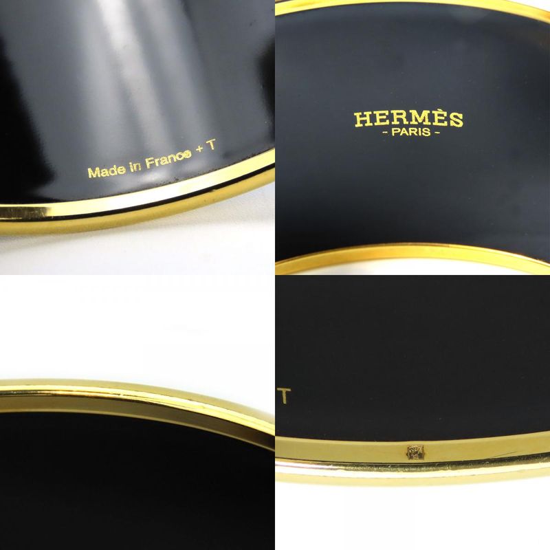 Hermes Bracelet Emile TGM Metal Cloisonne Blue Multicolor Gold Hardware Bangle — view 9