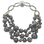 Dior Faux Pearl Necklace Silver Choker 0989