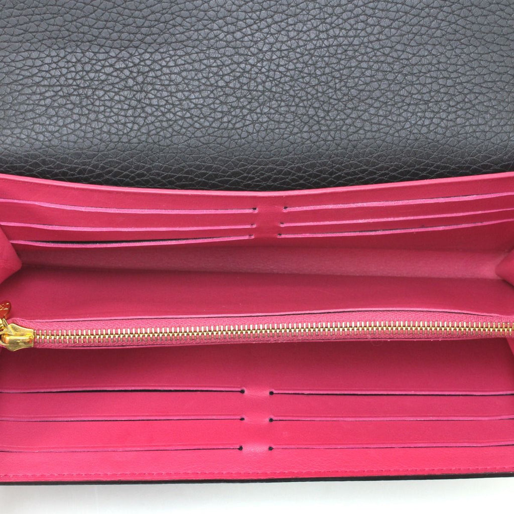 Louis Vuitton Taurillon Portefeuille Capucines Long Wallet Black — view 9