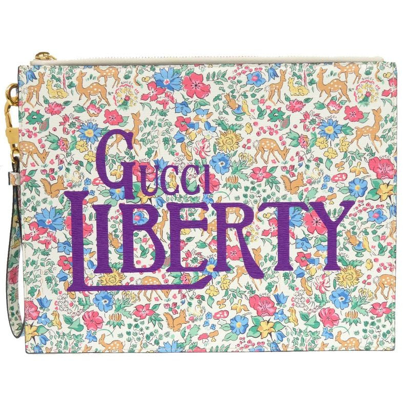 Gucci Liberty Collaboration Floral Pattern Leather White Light Blue — view 2