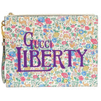 Gucci Liberty Collaboration Floral Pattern Leather White Light Blue — view 2