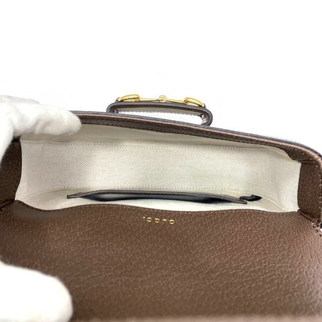 Gucci Shoulder Bag Brown Beige Horsebit — view 6
