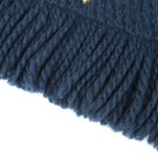 Louis Vuitton Echarpe Logo Mania Shine Wool Silk Fringe Scarf Navy Gold — view 6