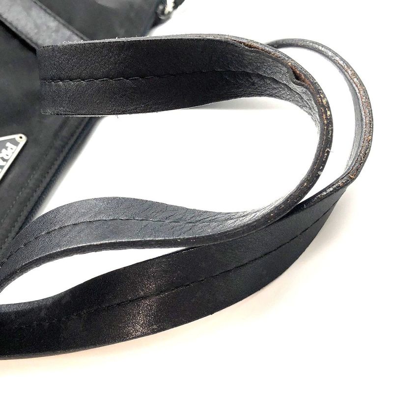 Prada Nylon Tote Handbag Triangle Plate Logo A4 Compartment Black Men — view 7