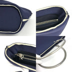 Chanel Handbag Metal Handle Polyamide Navy — view 7