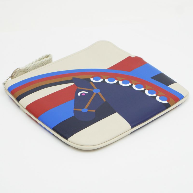 Hermes Carre Pocket Pouch Beton Swift Horse Beige Leather — view 5