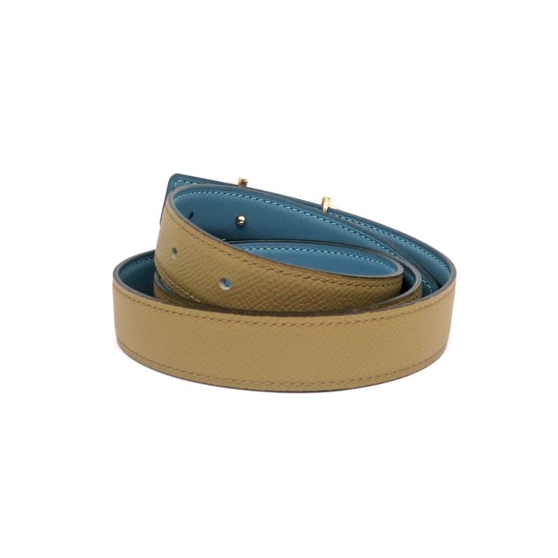 Hermes Belt Gamma New Blue Jean Biscuit Rose Gold Hardware 85 cm — view 3