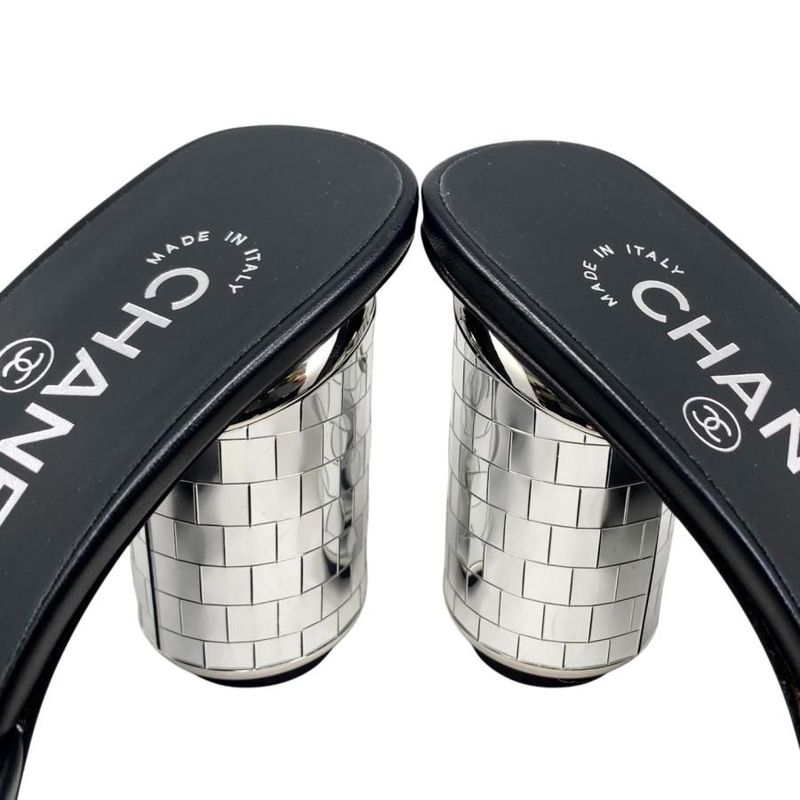 Chanel Mule Sandals Mirror Heel 94305 36 1 2 Size Coco Mark — view 8
