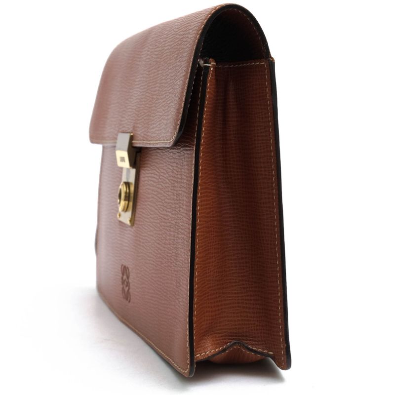 Loewe Bag Second Clutch Men Leather Brown Shredded — view 4
