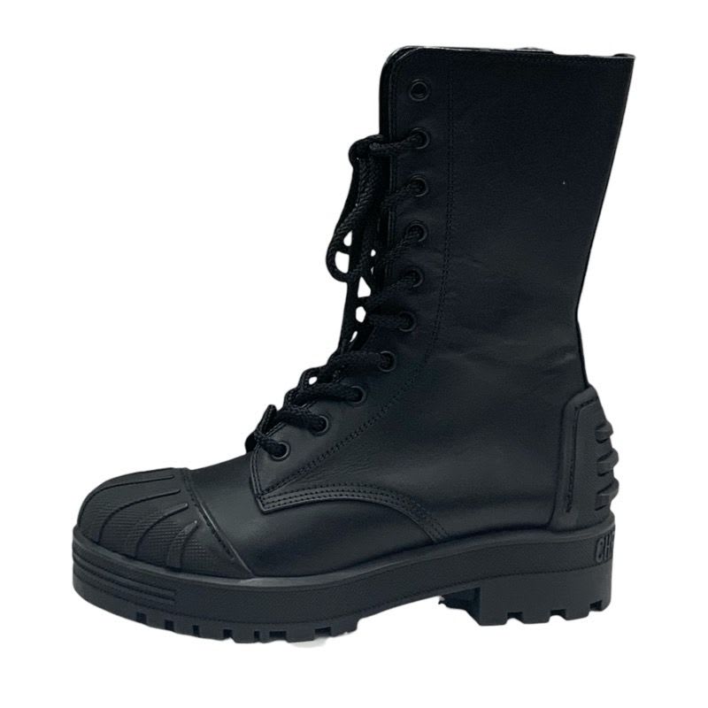Christian Dior Boots Short Shoes Leather Rubber Black Middle Logo — view 3