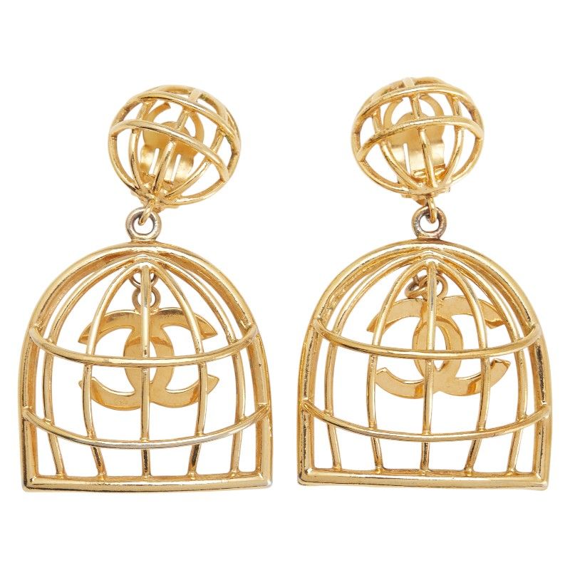 Chanel Vintage Coco Mark Birdcage Gold Plated — view 3